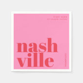 ナッシュビル テネシー州 タイポグラフィーパーティー ペーパーナプキン スタンダードカクテルナプキン (正面)