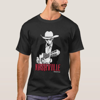 ナッシュビル テネシー カントリー シティ 牛 音楽 ギタリスト Tシャツ
