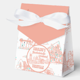 ナッシュビル トワル バチェラーエット コーラルピンク on ホワイト フェイバーボックス