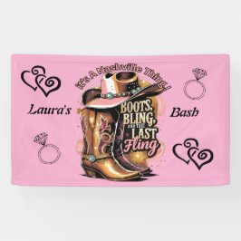 ナッシュビル・バチェロレッテ・パーティ - ブーツと輝き 横断幕