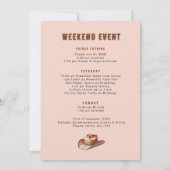 ナッシュビル ピンクカウガール ブライズメイド ウィークエンド 招待状 (裏面)