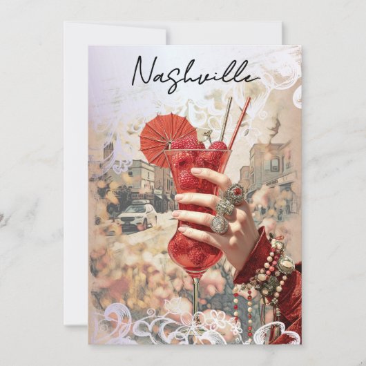 *～* ナッシュビル　ラストパーティ　写真　１６人　Ａ１０１　カクテル 招待状 (正面)