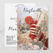 *～* ナッシュビル　ラストパーティ　写真　１６人　Ａ１０１　カクテル 招待状 (正面/裏面)