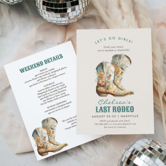 ナッシュビル ラスト ロデオ ブーツ バチェロレッテ パーティー 招待状