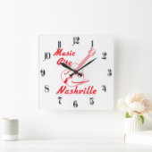 ナッシュビル。音楽の市 スクエア壁時計 (ホーム)