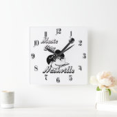 ナッシュビル。音楽の市 スクエア壁時計 (ホーム)