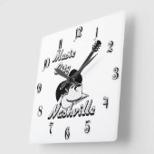 ナッシュビル。音楽の市 スクエア壁時計 (傾斜)