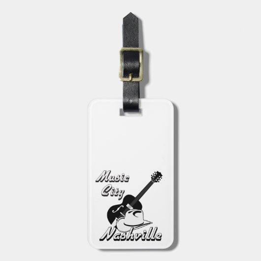 ナッシュビル。音楽の市 ラゲッジタグ (正面縦)