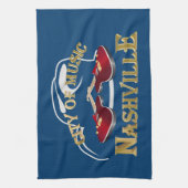 ナッシュビル。音楽の街 キッチンタオル (縦)