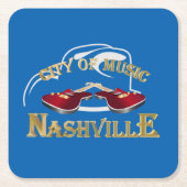 ナッシュビル。音楽の街 スクエアペーパーコースター (正面)