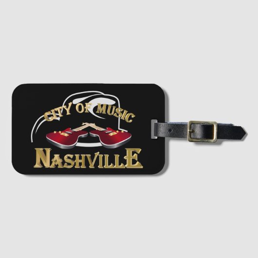 ナッシュビル。音楽の街 ラゲッジタグ (正面横)
