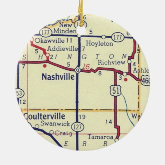 ナッシュビルILヴィンテージの地図 セラミックオーナメント (裏面)