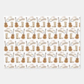 ナッシュビルTNカントリーミュージックギター女性のカーボーイカウボーイ ラッピングペーパーシート (正面2)