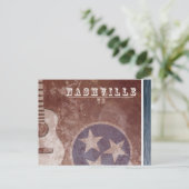 ナッシュビルTNヴィンテージフラッグギターポストカード ポストカード (スタンド正面)