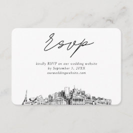 ナッシュビ結婚ルのミニマリストスケッチRSVP エンクロージャーカード