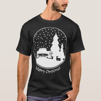 ナッシュメトロポリタン1950年代の古いクラシッククリスマス雪 Tシャツ