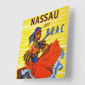 ナッソージェット スクエア壁時計 (傾斜)