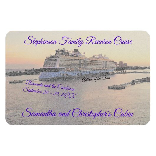 ナッソーハーバークルーズシップ客室ドアマーカー マグネット (横)