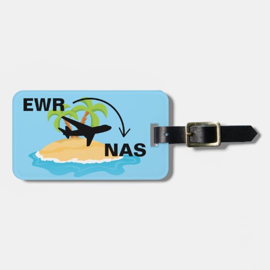 ナッソーバハマへの旅行 ラゲッジタグ (正面横)