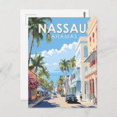 ナッソーバハマトラベルアートヴィンテージ ポストカード (正面/裏面)