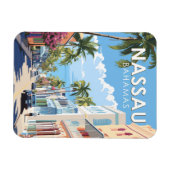 ナッソーバハマトラベルアートヴィンテージ マグネット (横)