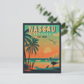 ナッソーバハマレトロシーガル土産1950s ポストカード (スタンド正面)