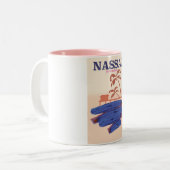 ナッソーバハマ旅行ビーチポスター ツートーンマグカップ (正面左)