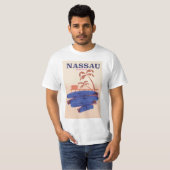 ナッソーバハマ旅行ビーチポスター Tシャツ (正面フル)