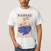 ナッソーバハマ旅行ビーチポスター Tシャツ (正面)