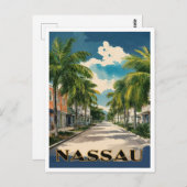 ナッソーバハマ通りトラベルアート ポストカード (正面/裏面)