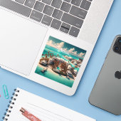 ナッソーバハマ3インチビニールステッカー シール (ノートパソコンとiPhone)