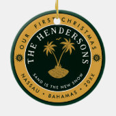 ナッソーパームツリーバハマヴィンテージ土産80s セラミックオーナメント (裏面)