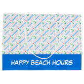 ナッソー、バハマカラフル文字、画像パターン ラージペーパーバッグ (裏面)