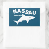 ナッソー – バハマスシャークダイビングTシャツ 長方形シール (バッグ)