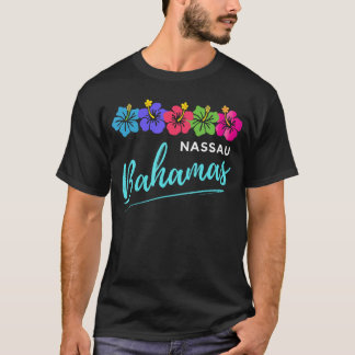 ナッソー バハマトロピカル フラワー ビーチ バケーション ファミリー Tシャツ