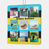 ナッソー,バハマ写真コラージュ セラミックオーナメント (左)