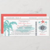 ナッソー バハマ ウェディング ボーディングパス 招待状 (正面/裏面)