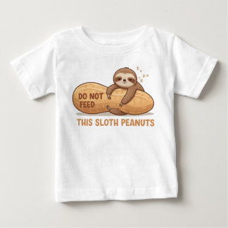 ナッツが食べられないナマケモノ | 子供用アレルギーTシャツ ベビーTシャツ
