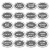 ナッツとシーズの食器棚ストレージのJARラベル シール (正面)