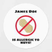 ナッツにアレルギーがある ラベル (デザイン2)