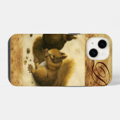 ナッツのモノグラムを持つリス iPhoneケース (裏面横)