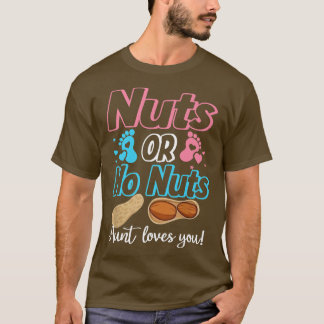 ナッツまたはナッツの叔母はあなたを愛するベビー性別を明かす Tシャツ