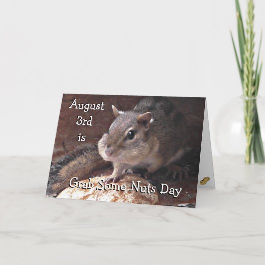 ナッツをゲットしようデー 面白い祝日 カード (正面)
