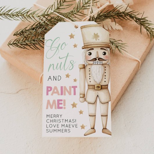 ナッツを塗ってクリスマスの子供たちを描こう - くるみ割り人形タグ ギフトタグ