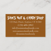 ナッツカシューアーモンドピーナッツナットキャンディーショップグルメ 名刺 (裏面)