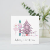 ナッツクラッカーのキャラクターが登場するクリスマスカード 招待状 (スタンド正面)