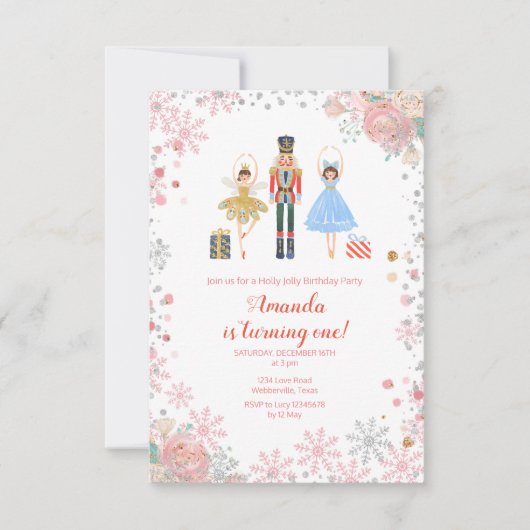 ナッツクラッカー誕生祝い8歳の誕生日 招待状 (正面)