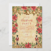 ナッツクラッカー ポインセチア クリスマス 招待状 (正面)