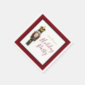 ナッツクラッカー 伝統的なホリデークリスマス 赤 スタンダードカクテルナプキン (角)