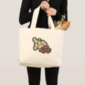 ナッツスナックおもしろい食品漫画のスローガンに挑戦 ラージトートバッグ (正面(商品))